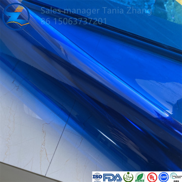 High quality blue color PVC translucent film