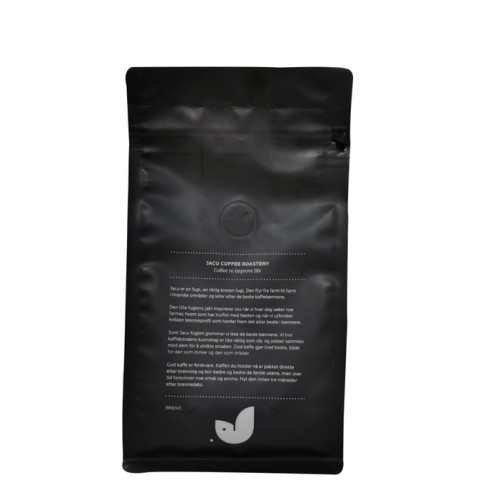 Compostable coffee bags with value and zipper