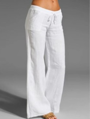 Women high waist wide leg trousers casual pant