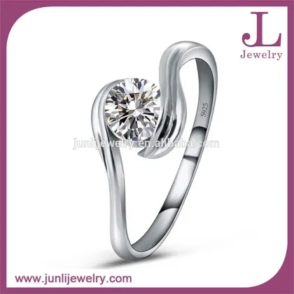Dongguan Factory Diamond Silver Ring 925 Sterling Silver Jewelry Wholesale