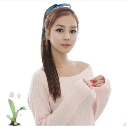 Ainizi High Quality Super Soft 60cm Long Straight Matte Synthetic Hair Bandage Ponytails for Women