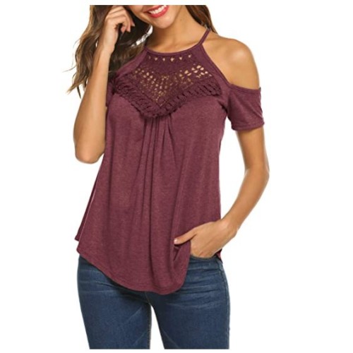 Sexy Casual Top Women's Summer Sling Spaghetti Shoulder Lace Flowy Supplier