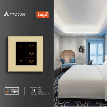 1/2/3/4 Gang Matter HomeKit SmartLife RF 433 MHz BT Wall Touch Smart Home Light Switch