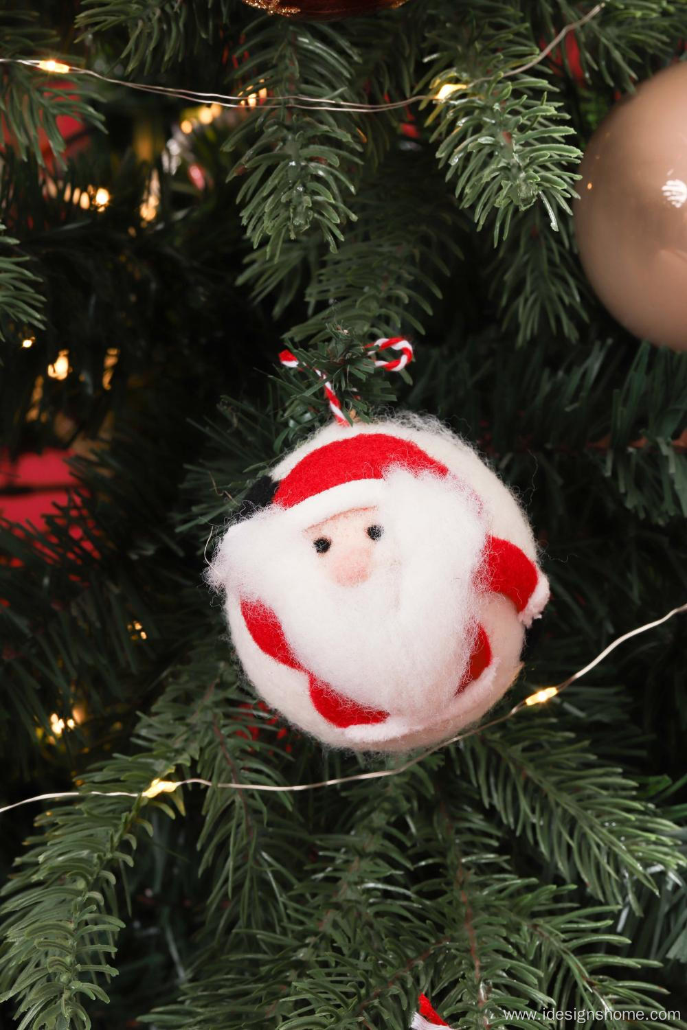 Handmade Christmas Ball Plush Santa Claus