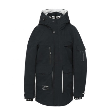Custom Logo Branding Big Pockets Long Length Duck Down Feather Jacket