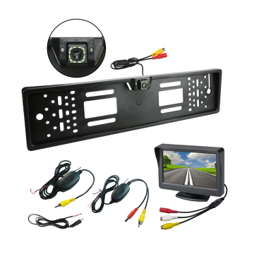 Wireless Rear View Backup Camera with 12IR Night Vision and 4.3" Car Monitor - Waterproof