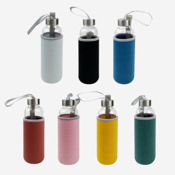Botol Minum Kaca Dinding Tunggal 500ml Dengan Penutup