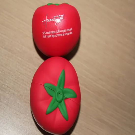 Manufacturer Wholesale Custom Shape PU Leather Tomato Stress Relief Squishy Toys for Adults