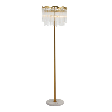 Nordic Metal Plated Simple Luxury Golden Crystal Floor Lamp