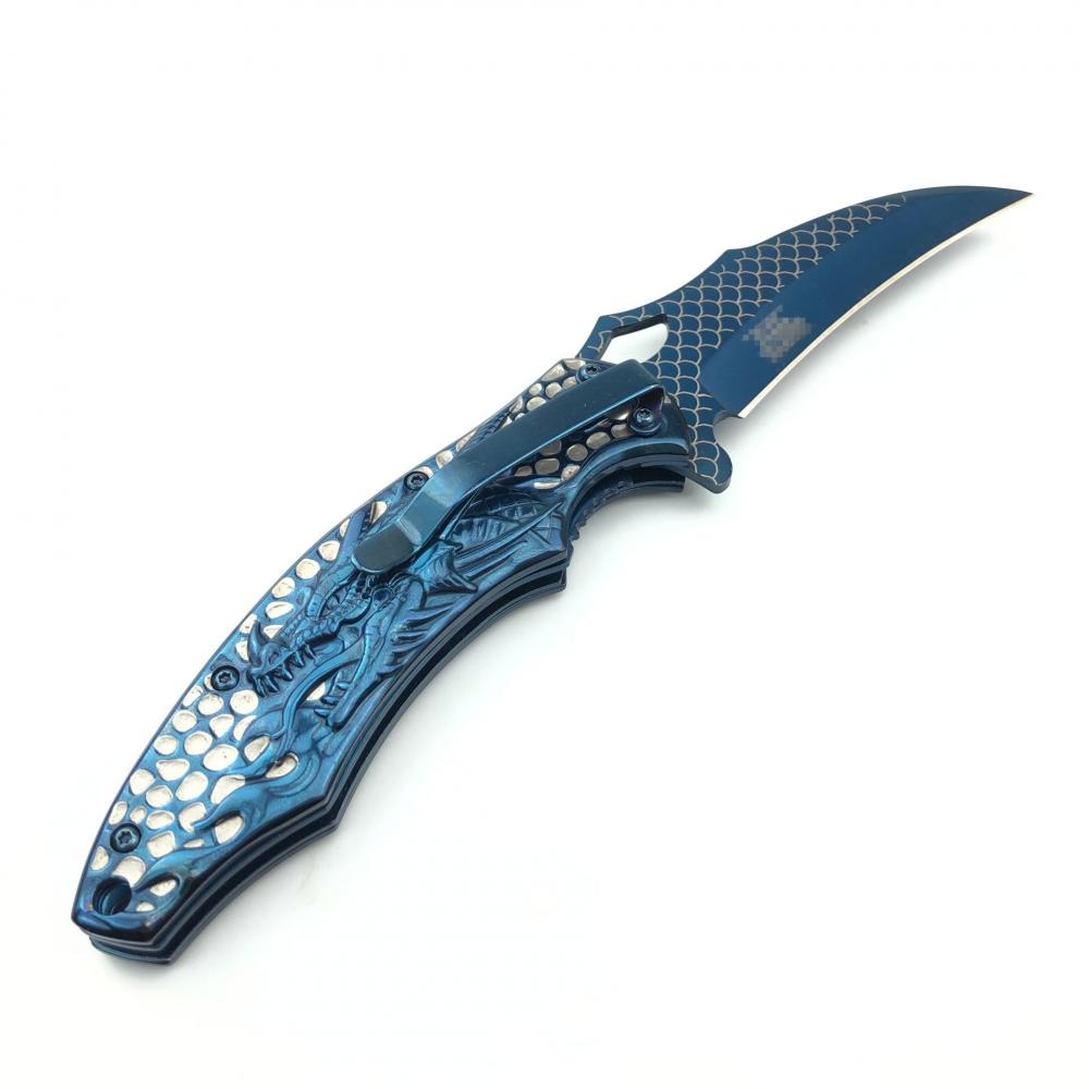 Loong Embossed Fast Open Pocket Knife