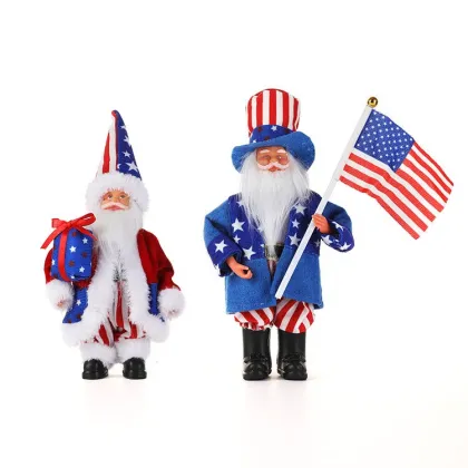 Top Selling American National Day Decorative Ornaments: Patriotic Flag, Uncle Sam, and Standing Memorial Dolls
