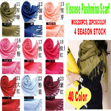 Plain Solid Color Viscose Pashmina Scarf