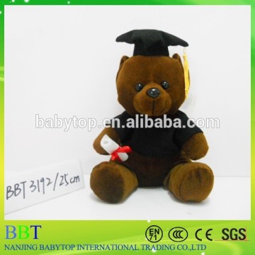 2015 hot sale unstuffed teddy bear skins, cheap brown graduation bear with caps and gowns