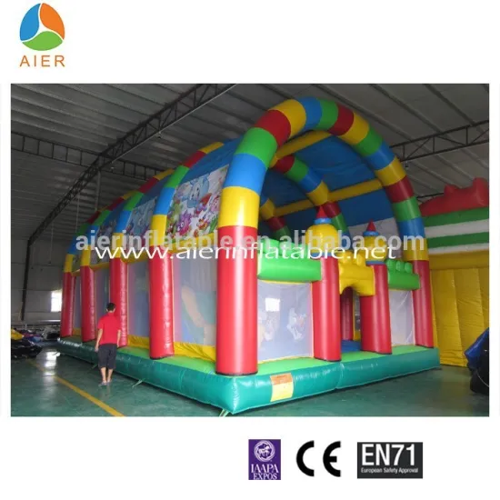 Colorful playground,inflatable bouncy fun city,giant jumping house