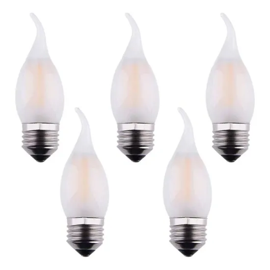 Factory Direct White Frosted Dimmable LED Filament Bulb - E12 E14 E26 E27 C35 Base