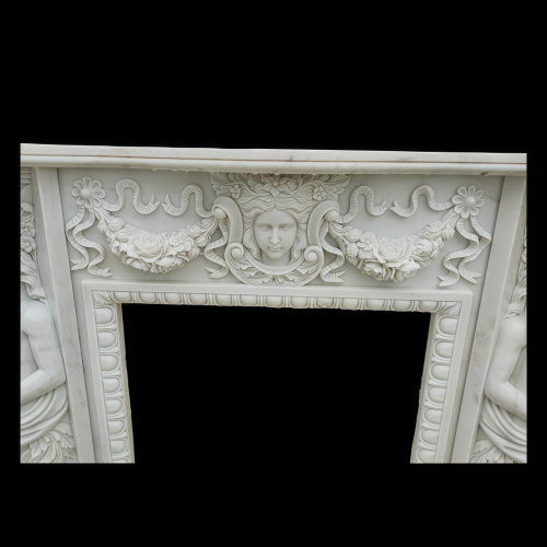 Chimenea de mármol de grandeza floral neoclásica