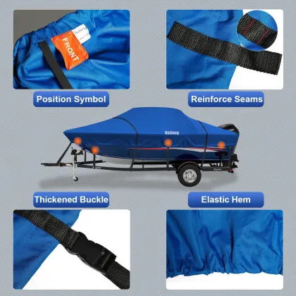 Breathable Waterproof High Quality Blue Oxford Cloth Boat Yacht Cover