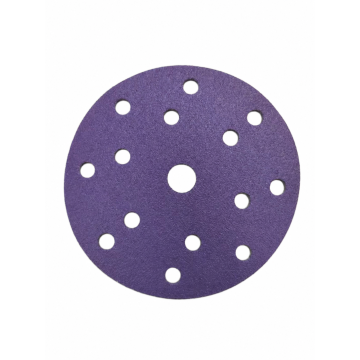 Papel de lija morado de 15 agujeros para lijadora orbital