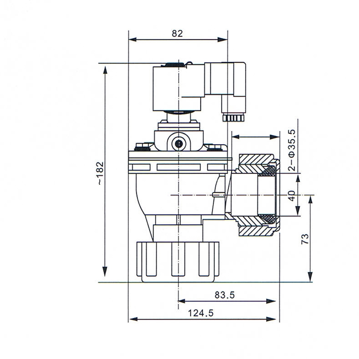 Main Dimension About CA25DD Diaphragm Valve with Dresser Nut: