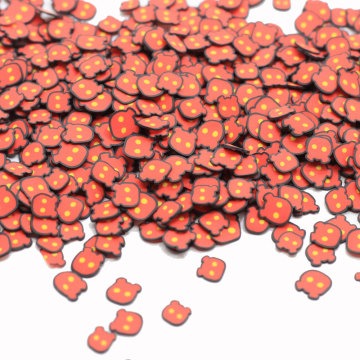 500 dessin animé rouge ours chaud doux polymère argile saupoudrer pour enfants artisanat argile Nail Art Scrapbook décoration bricolage Slime remplissage 5mm