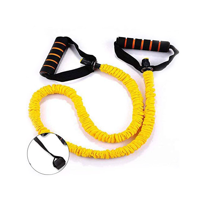 Single Resistance Band Exercise Tube with Sleeves