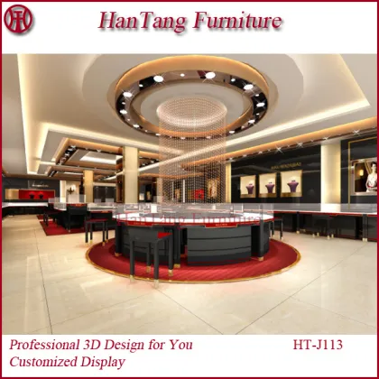 glass jewelry display store decoration design