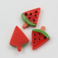 100 stücke 16*23mm süße flache Rückseite 3D Kawaii rote Wassermelone Obst Stil Cabochon Harz Perle Dekoration Zubehör