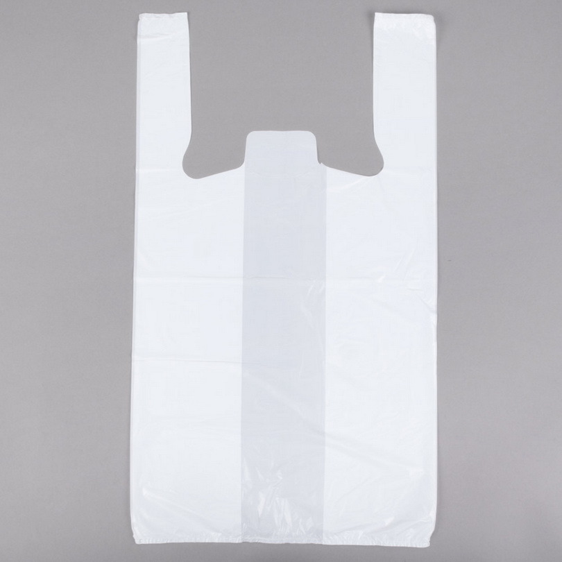 T-Shirt Shopping Bags in White with Printing Carrier Bags