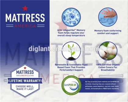 Mattress America Revive Gel Memory Foam Mattress, 12" H, Queen