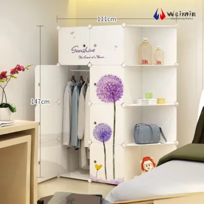 Simple Assembly Plastic Cloth Wardrobe