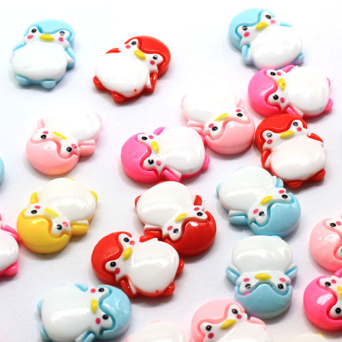 Colorful Little Penguin Shaped Resin Cabochon Beads Spacer 100psc/bag For DIY Decoration Beads Handmade Craft Decor