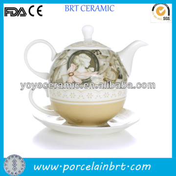 porcelain white wholesale high quality tea kettle set