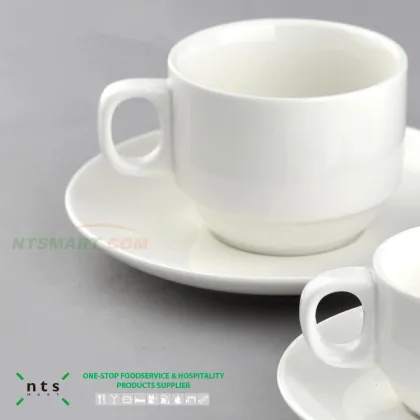 hospitality industry ceramic tea coffee cup and saucer set