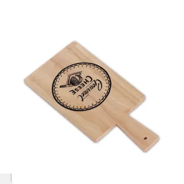 Rubber wood paddle cutting board with handle