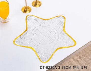 Tovagliette in plastica per bambini color oro irregolare a forma di conchiglia