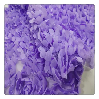 3d embroidery flowers fabric purple embroidery lace