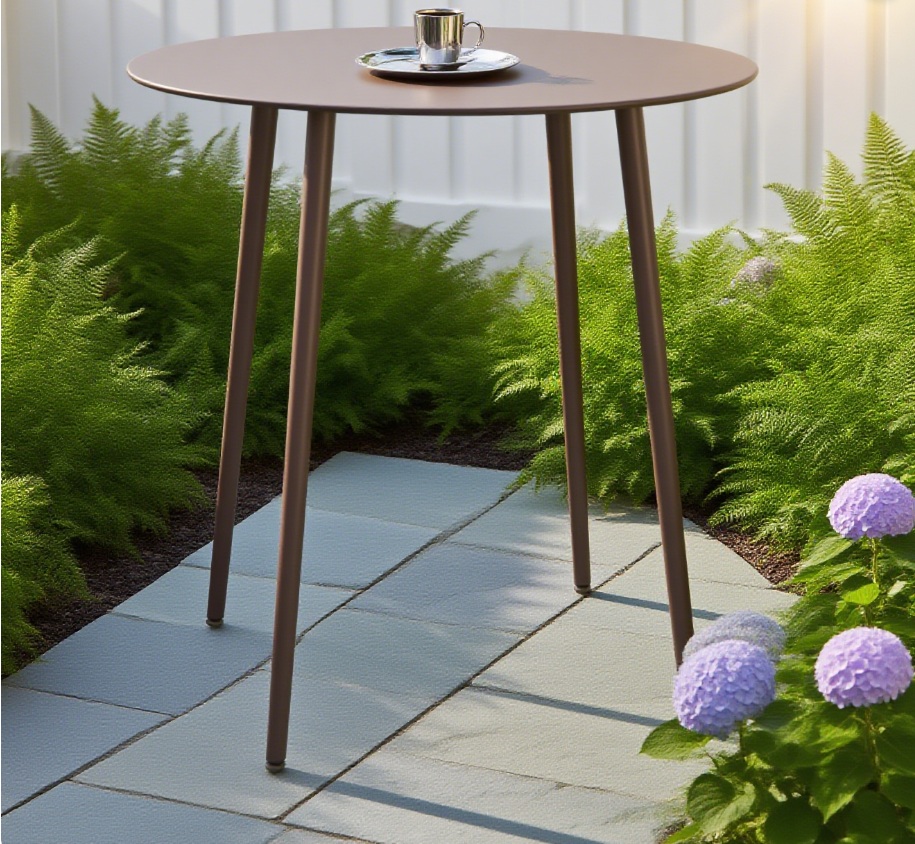 Durable Carbon Steel Outdoor Table with Cone Feet