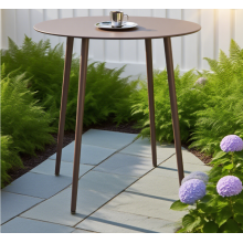 Durable Carbon Steel Outdoor Table with Cone Feet