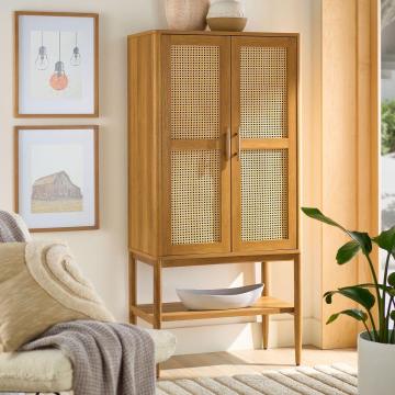 Nordischer Rattan und Holz Sideboard: Moderne Designs für Küchen- und Wohnzimmerlagerung