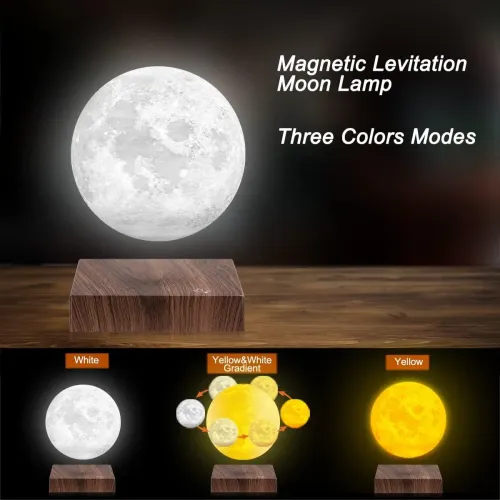 Левитирующая вращающаяся лунная лампа с 3 цветными режимами