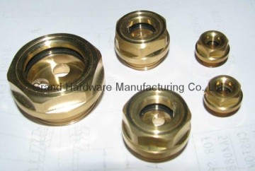 Brass oil sight glass plugs