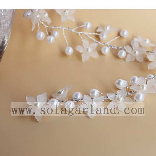 Artificial White Pearl Bead & Flower Tree Branches