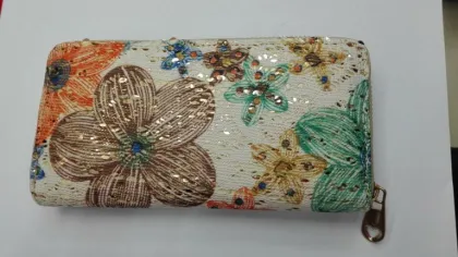 OEM color cross pattern long ladies leather wallet with zipper,fashion purse women leather wallet