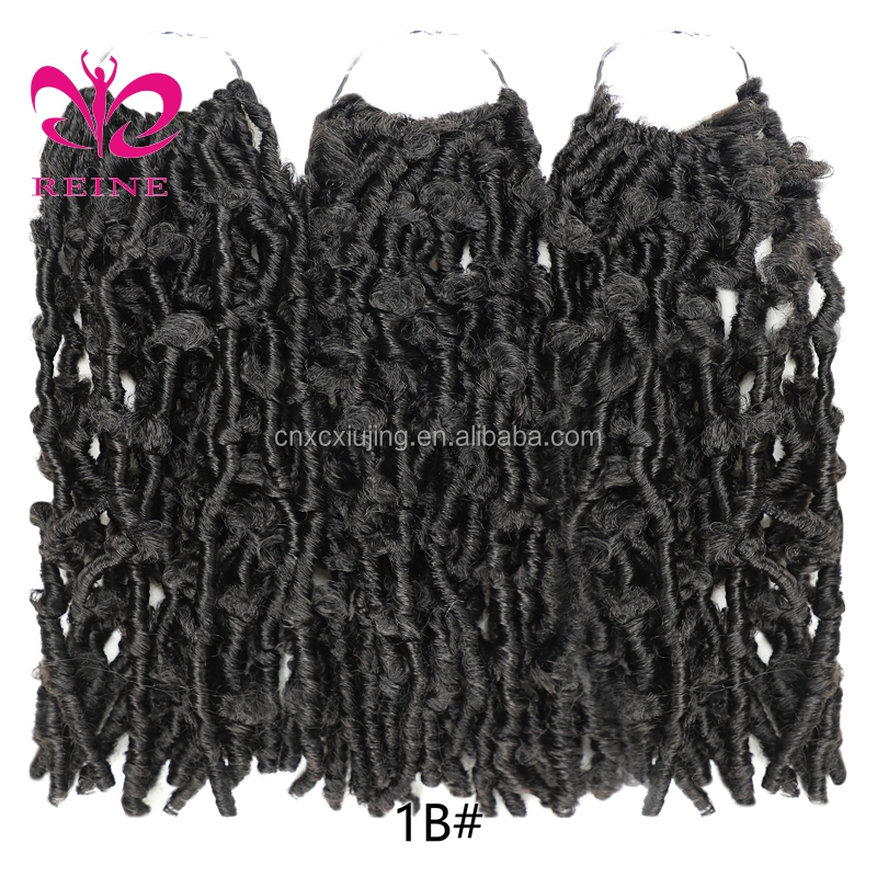 REINE Synthetic hair extention Bob Locs For African women Crochet Distressed Soft Faux butterfly locs