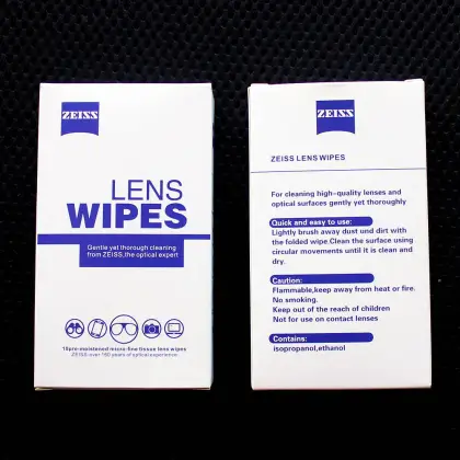 Zeiss Pre-moistened Lens Cleaning Wipes for Eyeglass Lenses Sunglasses Camera Lenses Clothes Cleaning Wipes Pack of 10ct