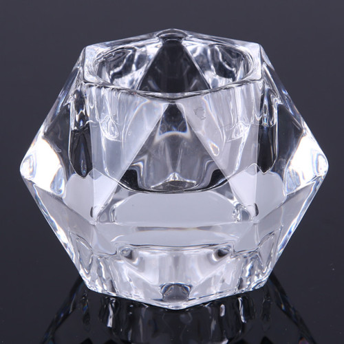 Glass Diamond Cut Tealight Candle Holder