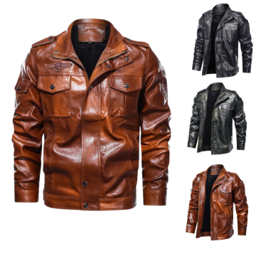 2022 PU Custom Men's Jacket - Autumn Winter Coat for Middle-aged and Youth