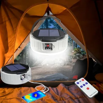 Portable Rechargeable Waterproof LED Emergency Light with Solar and Dimming Features