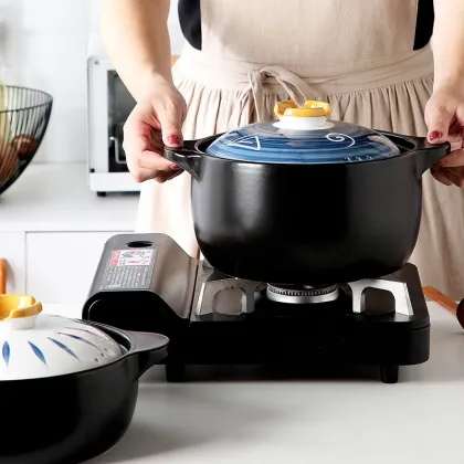 Japanese Style Ceramic Soup Casserole Stew Pot