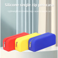 Silicone single zip pen case for kids